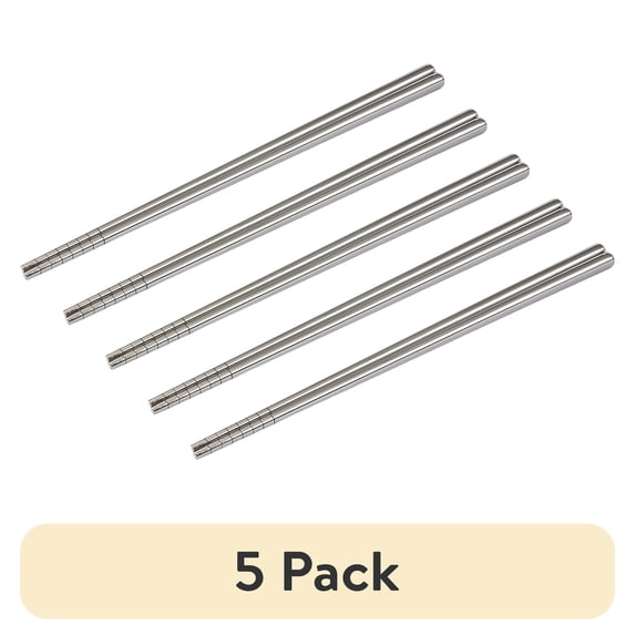 (5 pack) Mainstays Stainless Steel Chopsticks, 4-Pairs