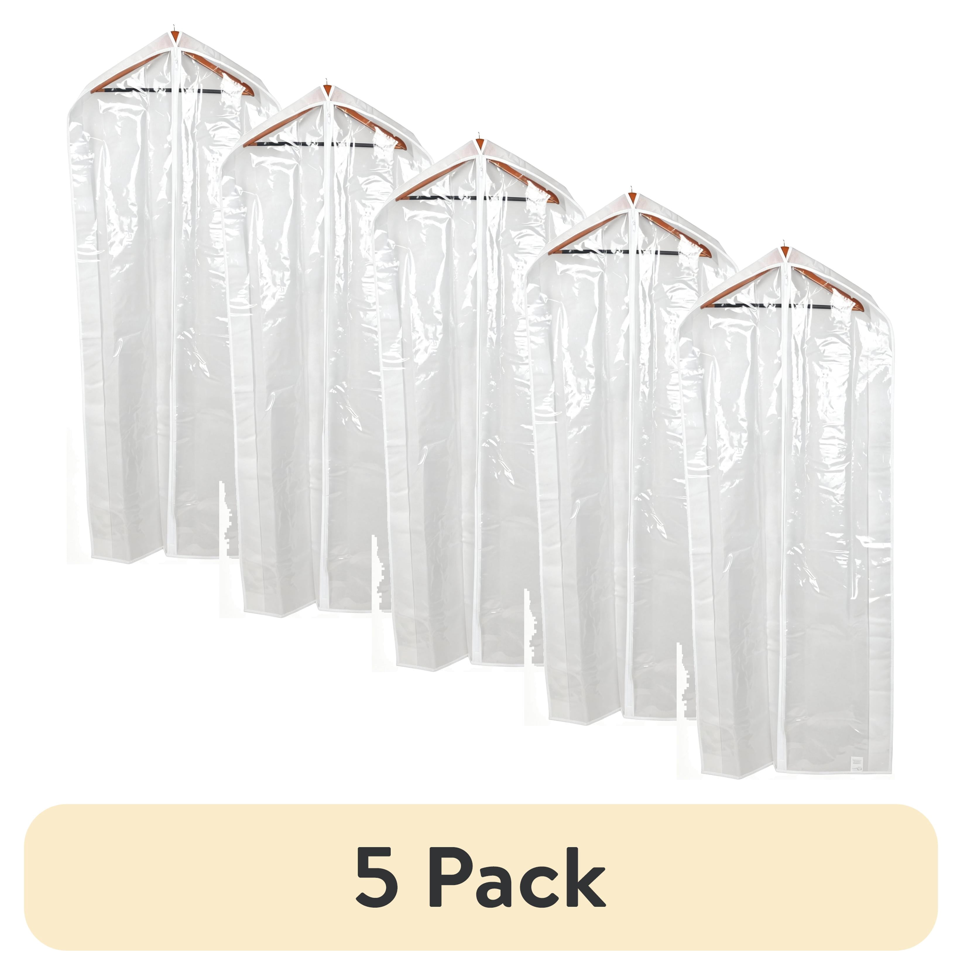 (5 pack) Mainstays Suit and Dress Hanging Bag, Arctic White / Non-Woven
