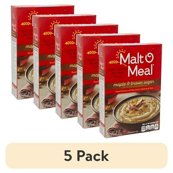 (5 pack) Malt-O-Meal Maple & Brown Sugar Hot Cereals, 28 Oz. Box (Pack of 3)