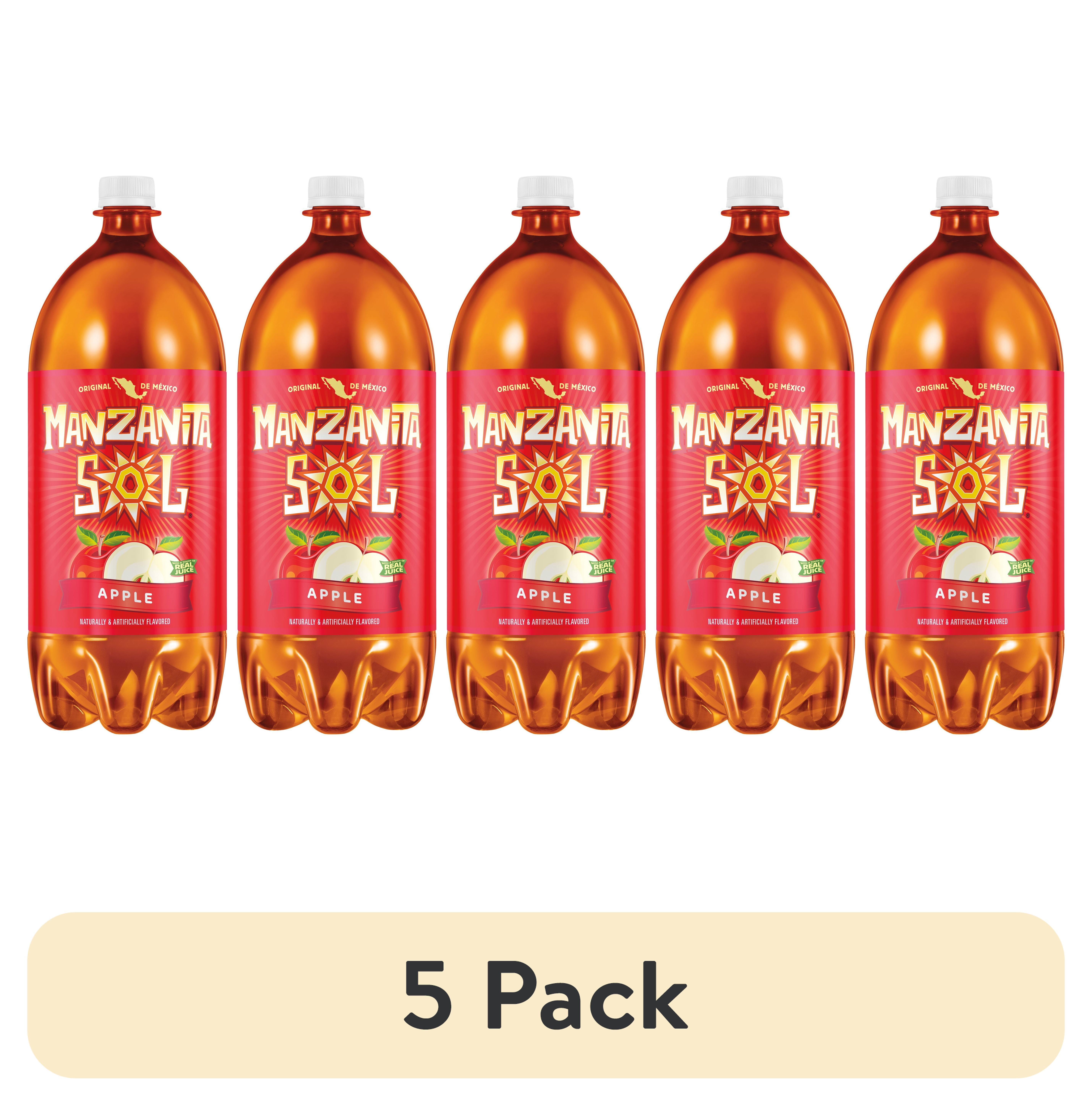 5 pack) Manzanita Sol Apple Flavored Soda Pop, 2 Liter Bottle