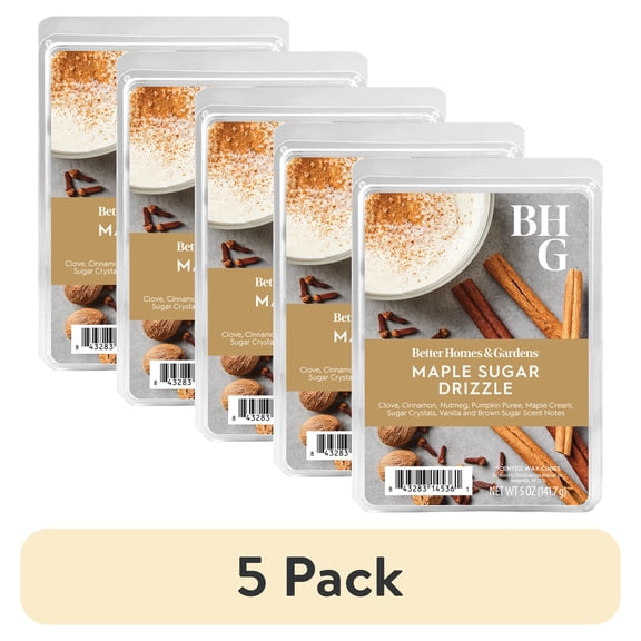 (5 pack) Maple Sugar Drizzle Scented Wax Melts, Better Homes & Gardens, 5 oz (Value Size)