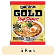 (5 pack) Maruchan GOLD Soy Sauce Flavor Ramen Noodle Soup, Instant Ready-to-Cook Noodles, 3.79 oz