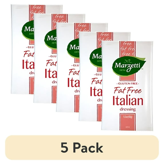 (5 pack) Marzetti Salad Dressing Fat Free Italian, 1.5 oz, Pack of 60