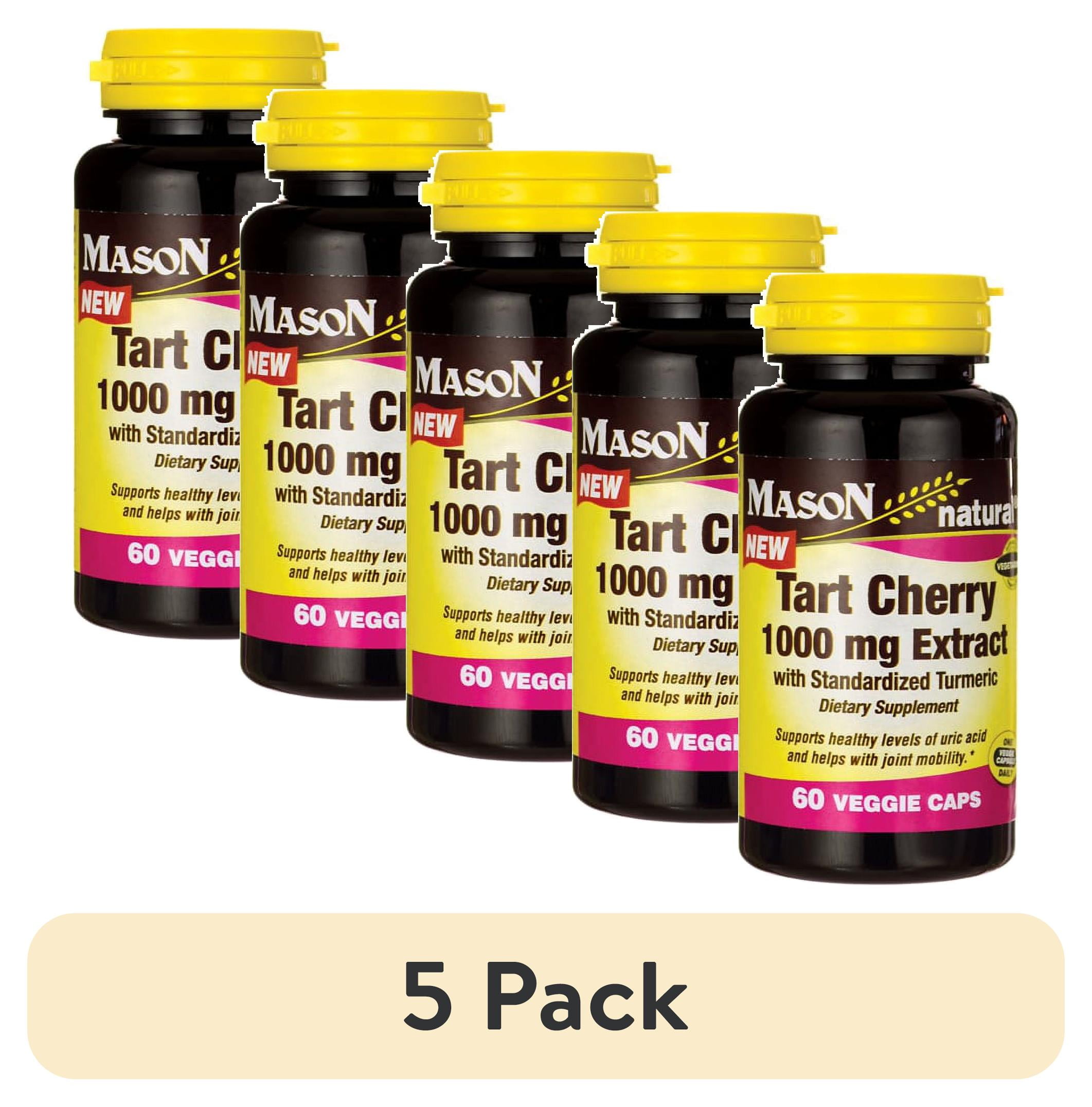 (5 pack) Mason Natural Tart Cherry with Standardized Turmeric 60 Veg Caps