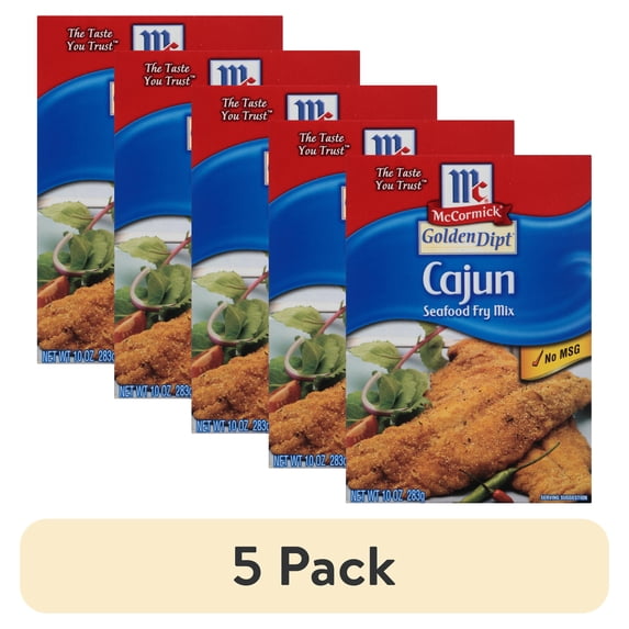 (5 pack) McCormick GOLDEN DIPT Cajun Style Seafood Fry Mix, 10.0 oz Box