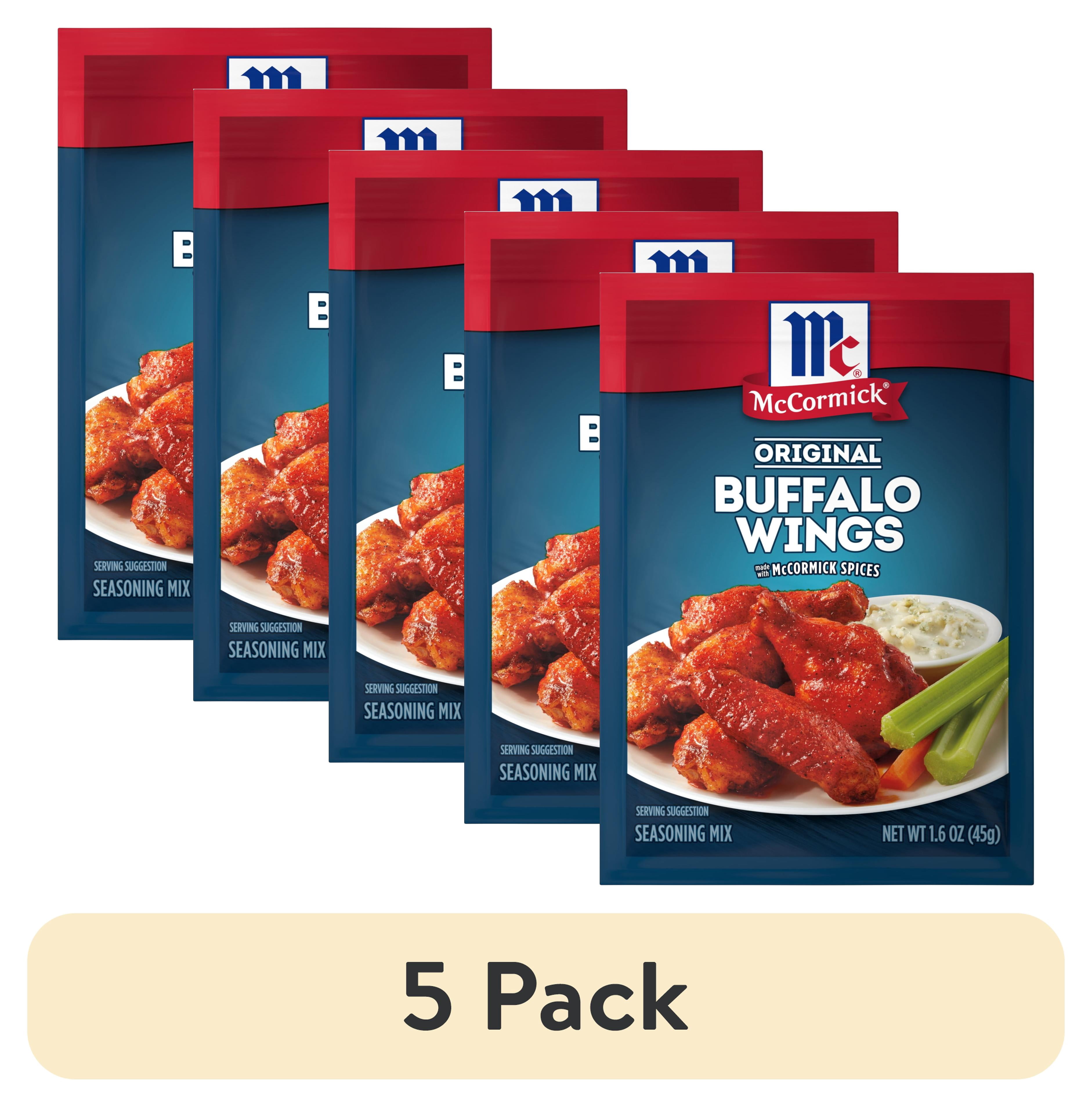 (5 pack) McCormick Original Buffalo Wings Seasoning Mix, 1.6 oz Packet