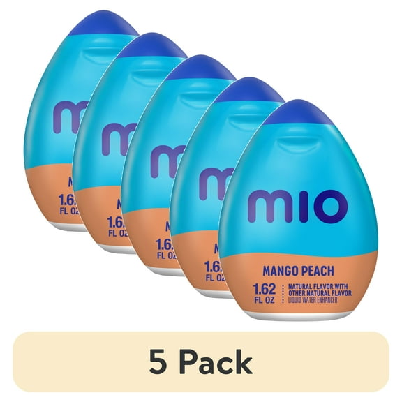 (5 pack) MiO Mango Peach Sugar Free Water Enhancer, 1.62 fl oz Bottle