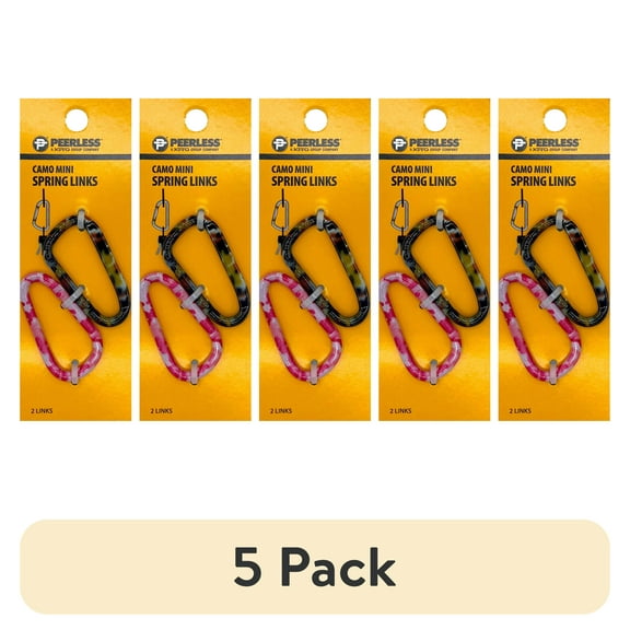 (10 pack) Mini Camo Spring Link, Aluminum, Gear Clips, 2 Pack, 2.25" inches, Peerless Chain Company, #4727538