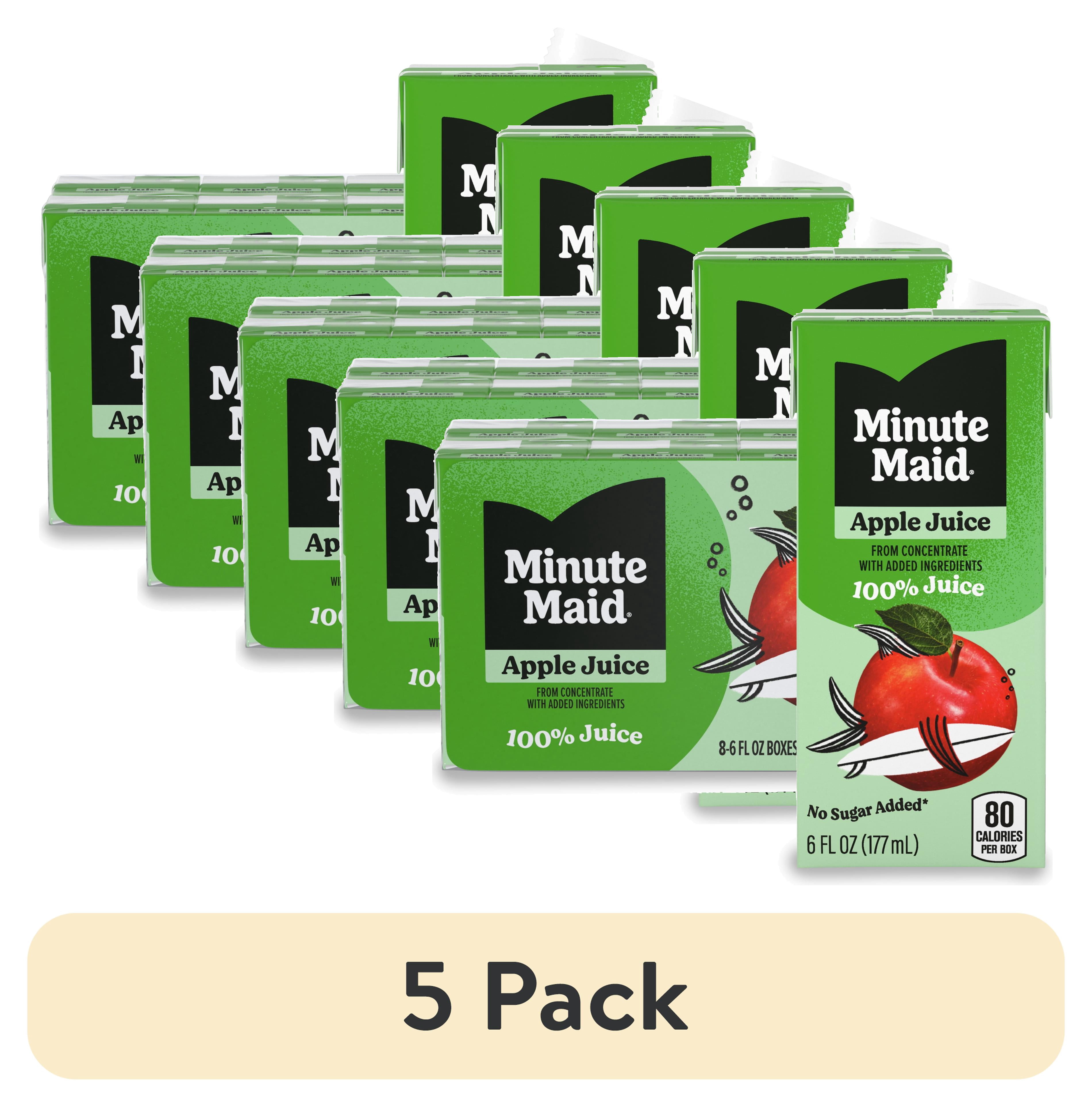 (5 pack) Minute Maid Apple Juice Cartons, 6 fl oz, 8 Pack