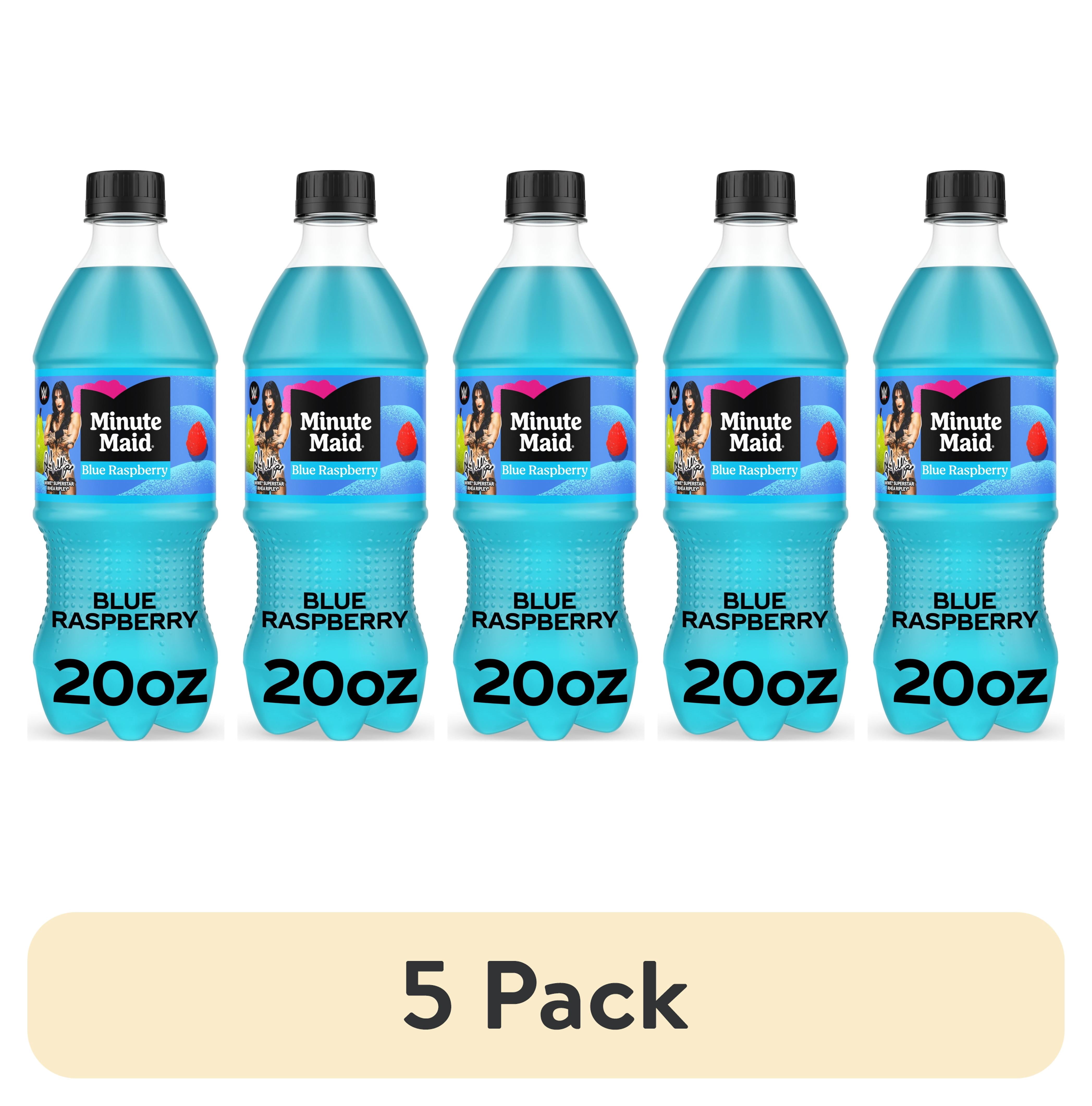 (5 pack) Minute Maid Blue Raspberry Juice Drink Bottle, 20 fl oz