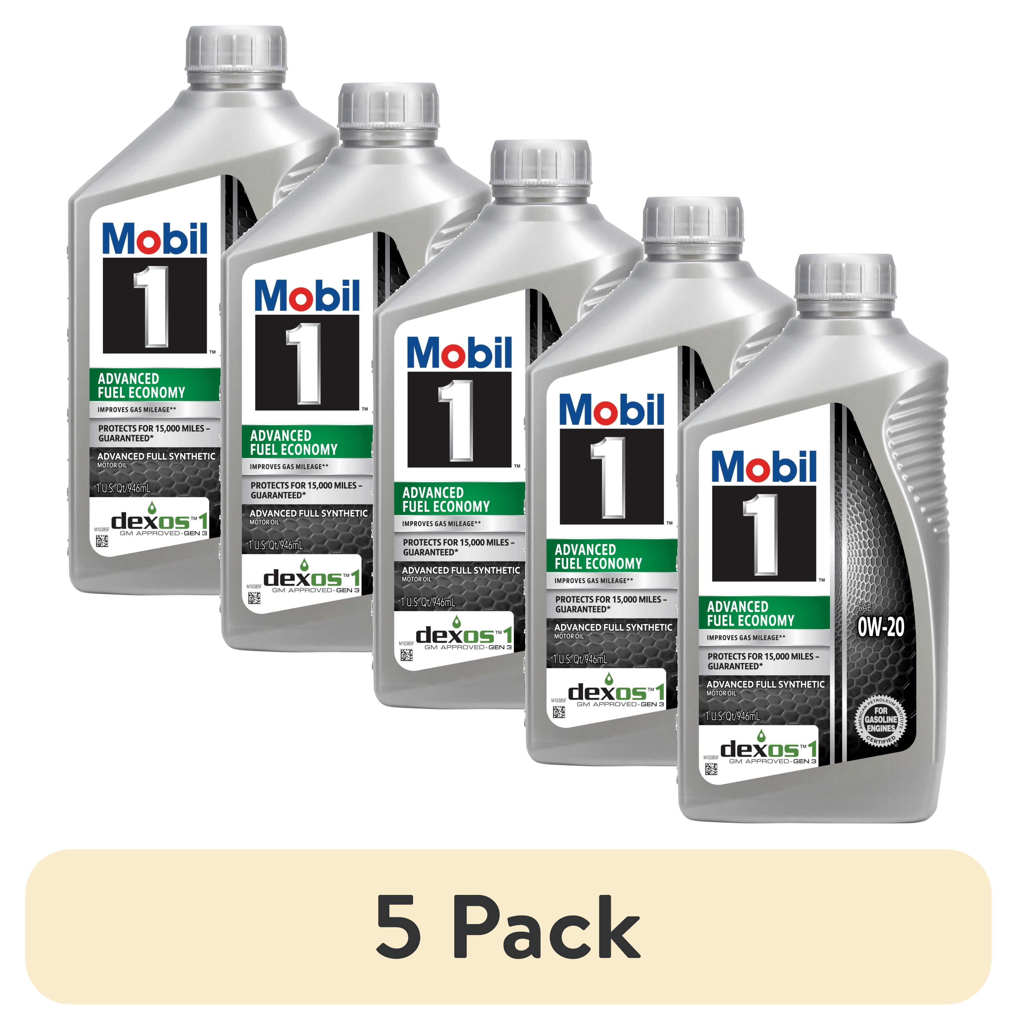 5 pack) Mobil 1 Advanced Fuel Economy Full Synthetic Motor Oil 0W