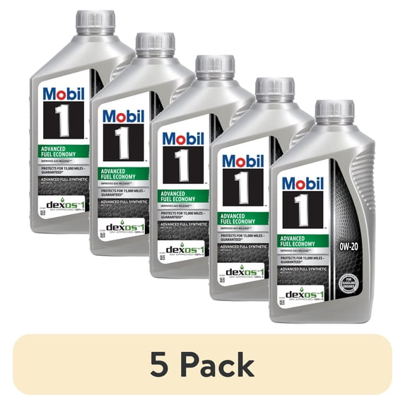 (5 pack) Mobil 1 Advanced Fuel Economy Full Synthetic Motor Oil 0W-20, 1 Quart