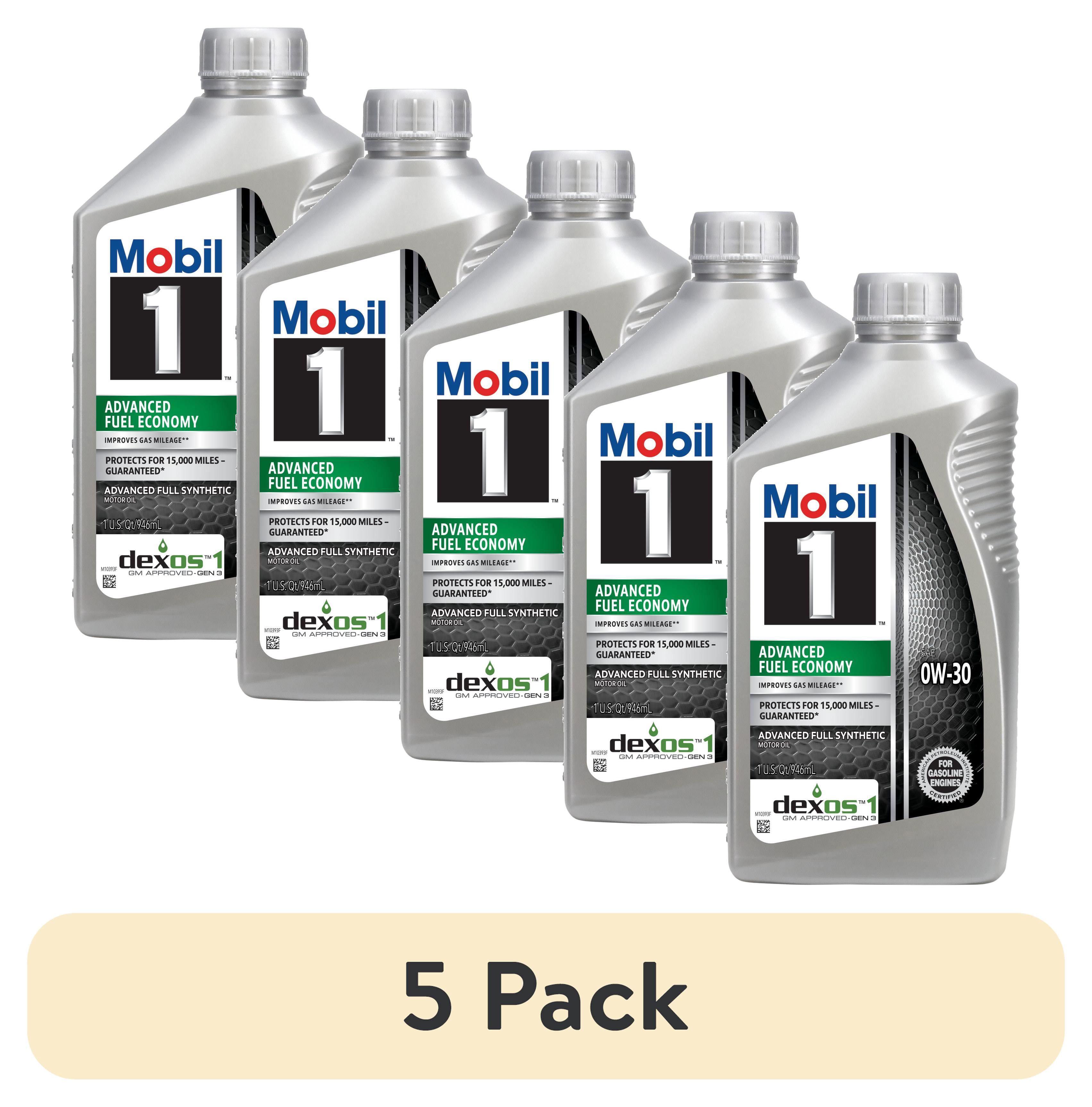 5 pack) Mobil 1 Advanced Fuel Economy Full Synthetic Motor Oil 0W