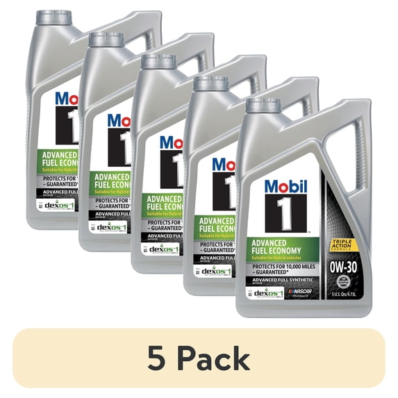 (5 pack) Mobil 1 Advanced Fuel Economy Full Synthetic Motor Oil 0W-30, 5 Quart