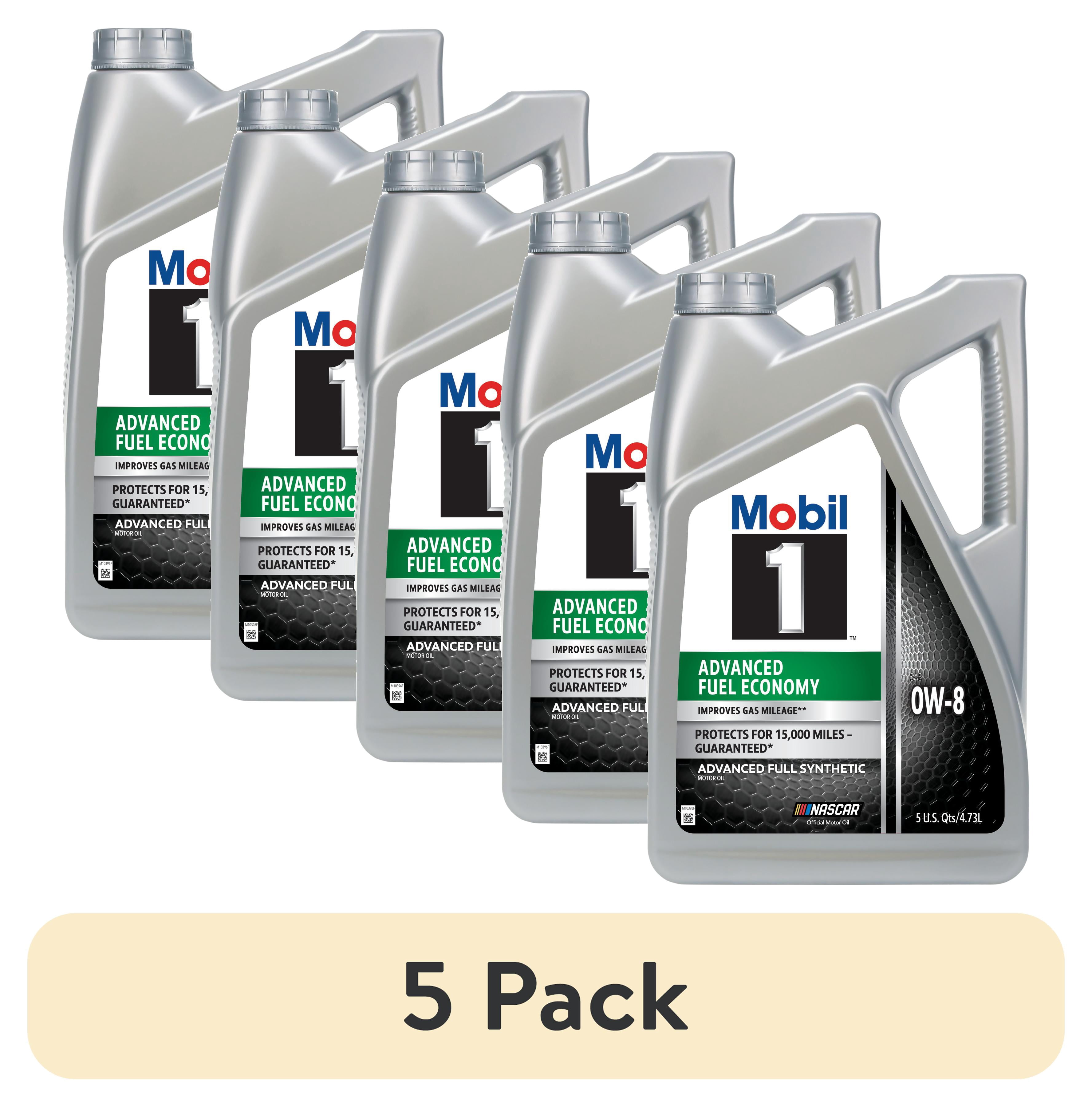 5 pack) Mobil 1 Advanced Fuel Economy Full Synthetic Motor Oil 0W