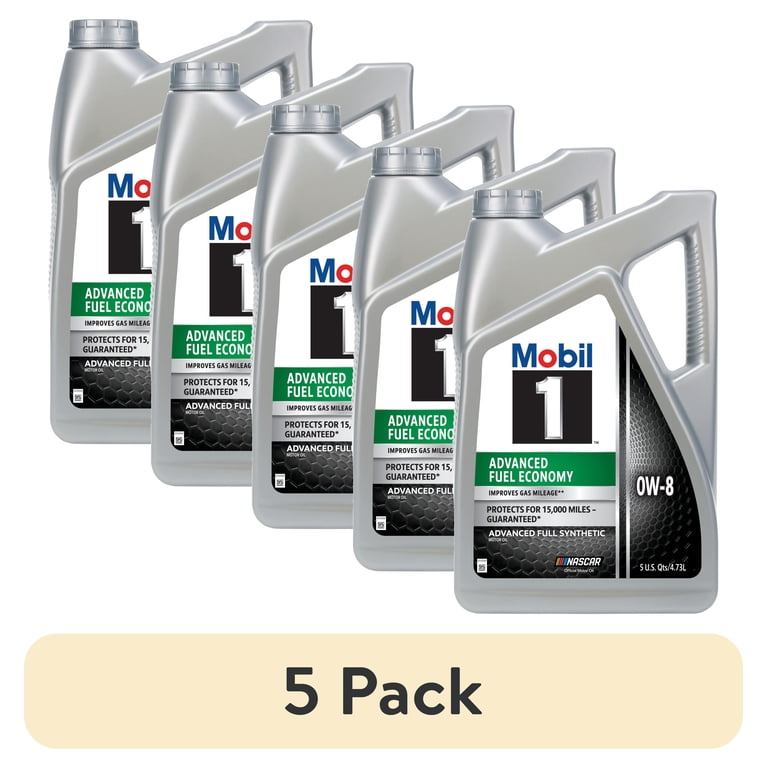 5 pack) Mobil 1 Advanced Fuel Economy Full Synthetic Motor Oil 0W