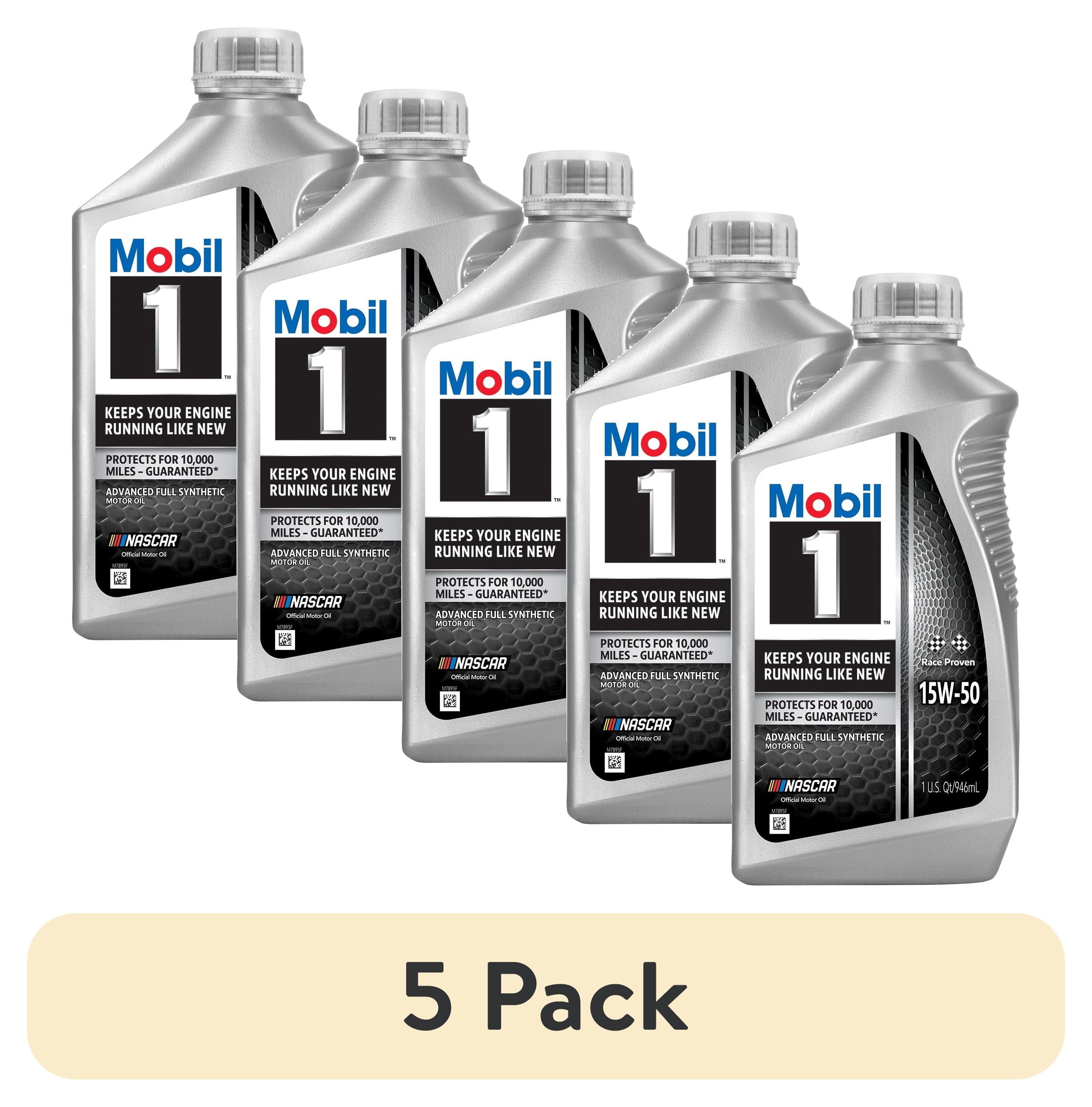 (5 pack) Mobil 1 Advanced Full Synthetic Motor Oil 15W-50, 1 Quart