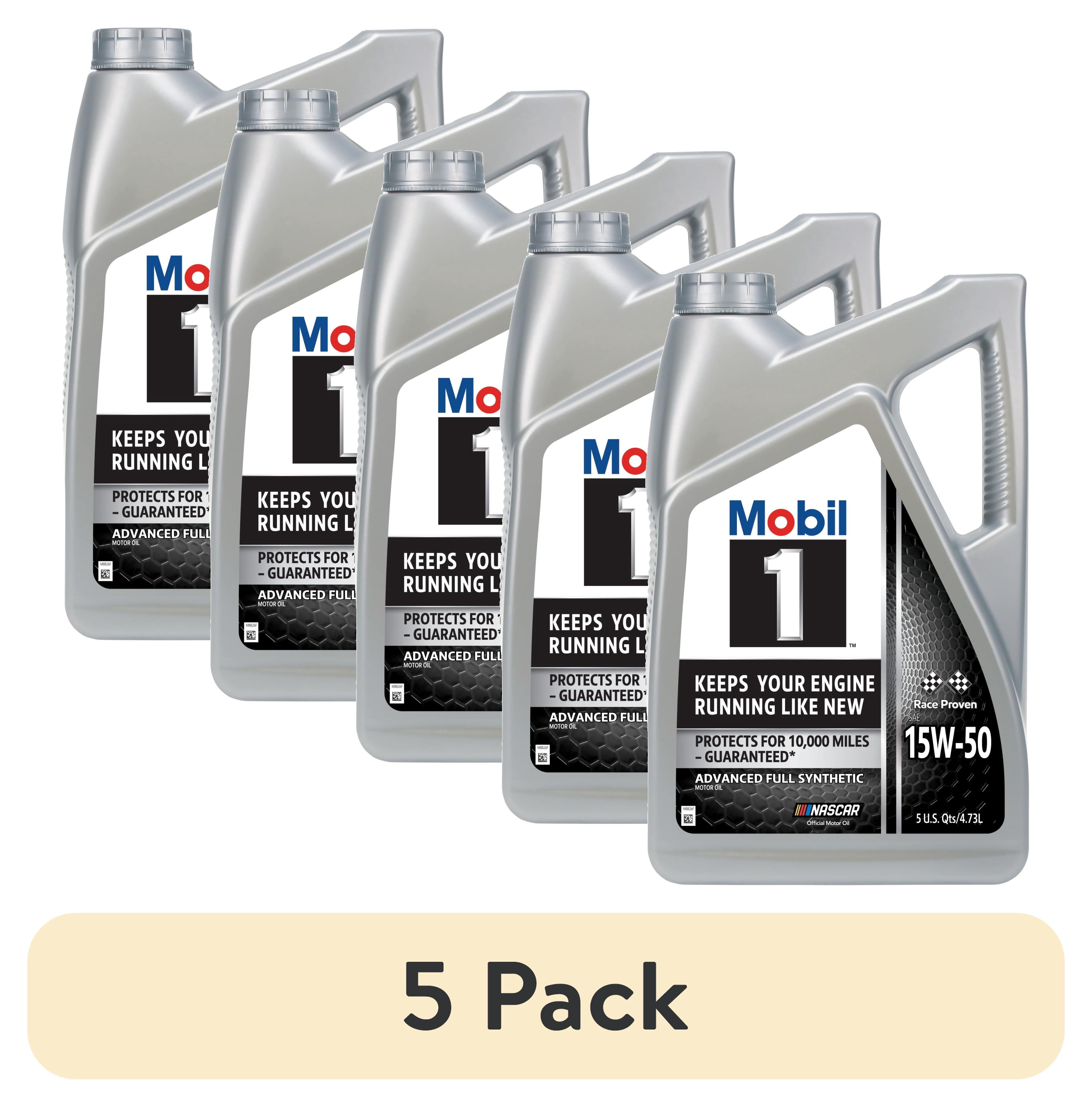 4 pack) Mobil 1 Advanced Full Synthetic Motor Oil 15W-50, 5 Quart