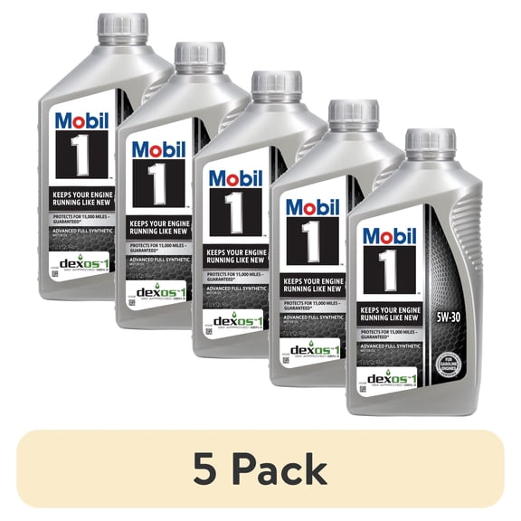 (5 pack) Mobil 1 Advanced Full Synthetic Motor Oil 5W-30, 1 Quart