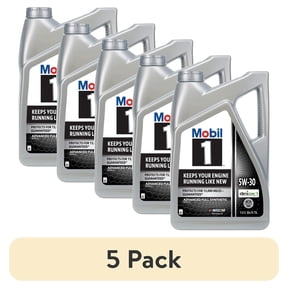 (5 pack) Mobil 1 Advanced Full Synthetic Motor Oil 5W-30, 5 Quart