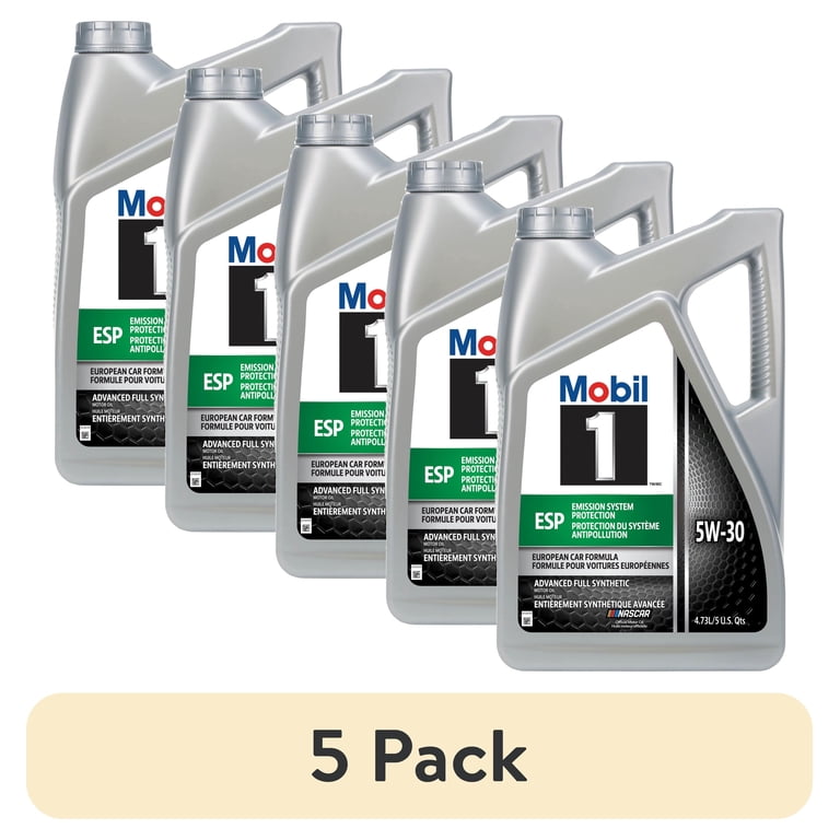 5 pack) Mobil 1 ESP Standard Full Synthetic Engine Oil 5W-30 5