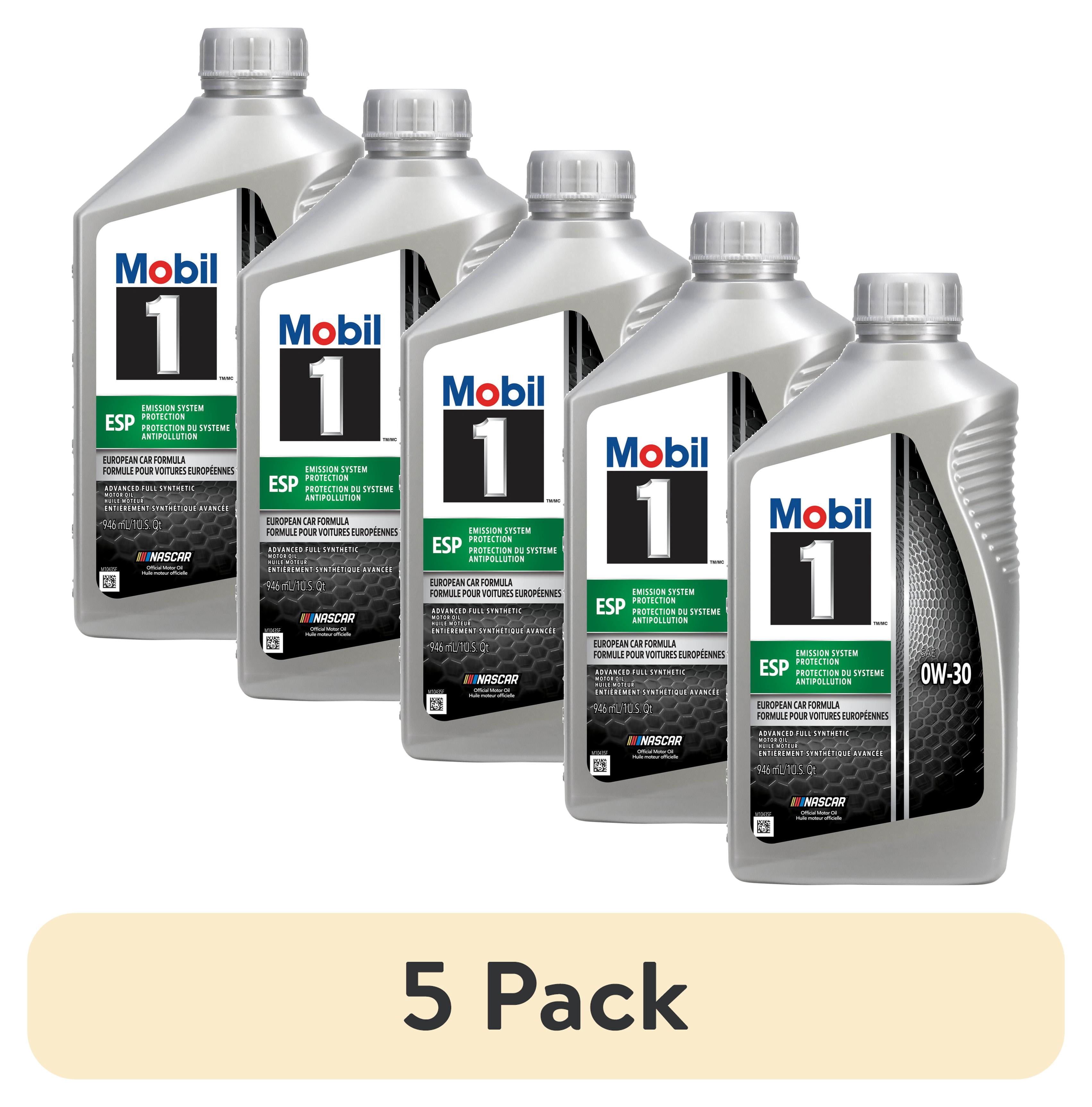 5 pack) Mobil 1 ESP Full Synthetic Motor Oil 0W-30, 1 Quart