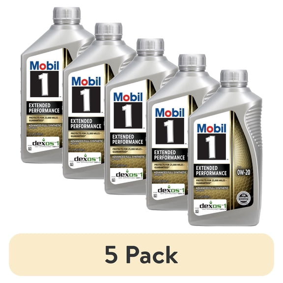 (5 pack) Mobil 1 Extended Performance Full Synthetic Motor Oil 0W-20, 1 Quart
