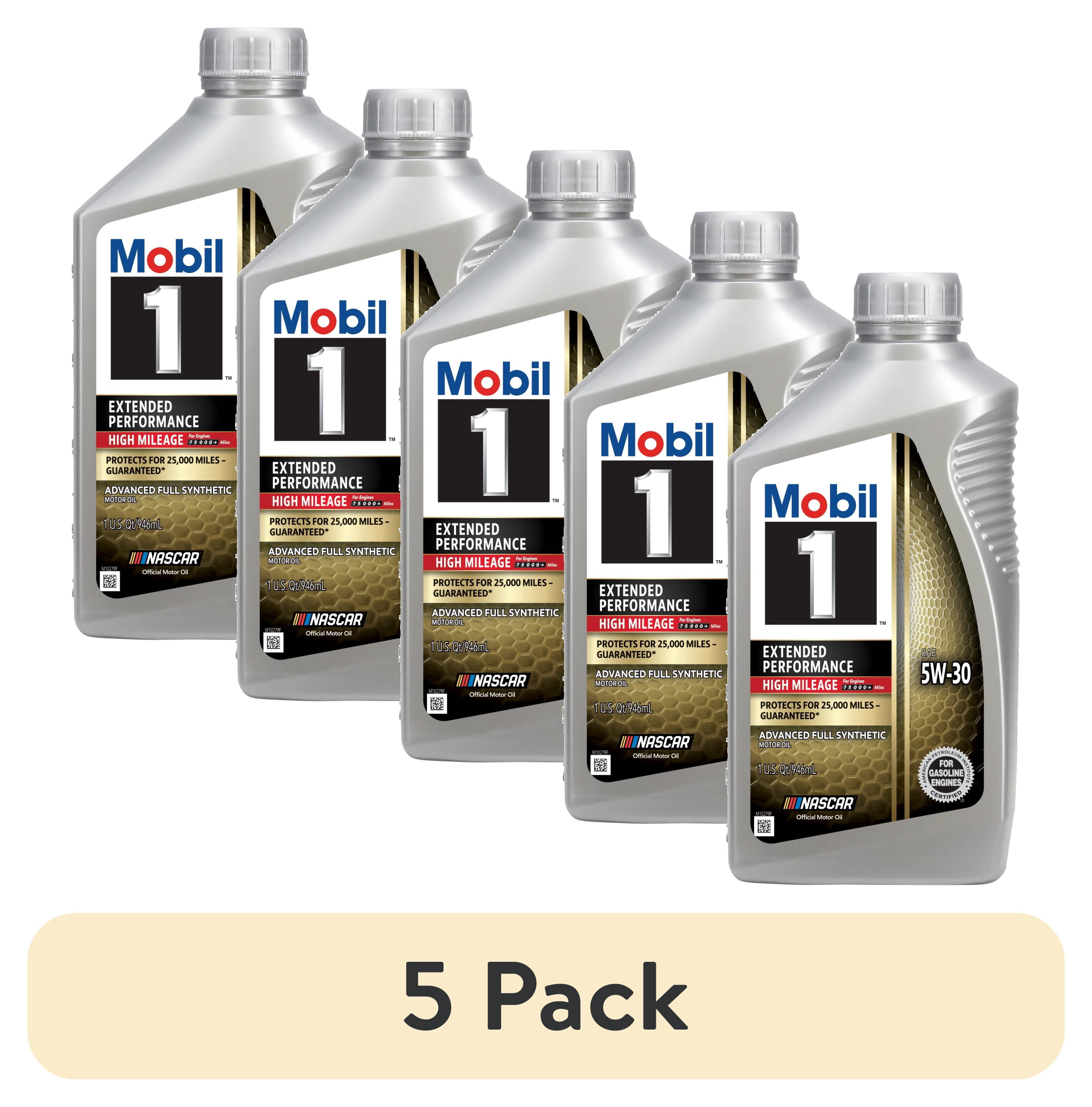 (5 pack) Mobil 1 Extended Performance High Mileage Full Synthetic Motor Oil 5W-30, 1 Quart