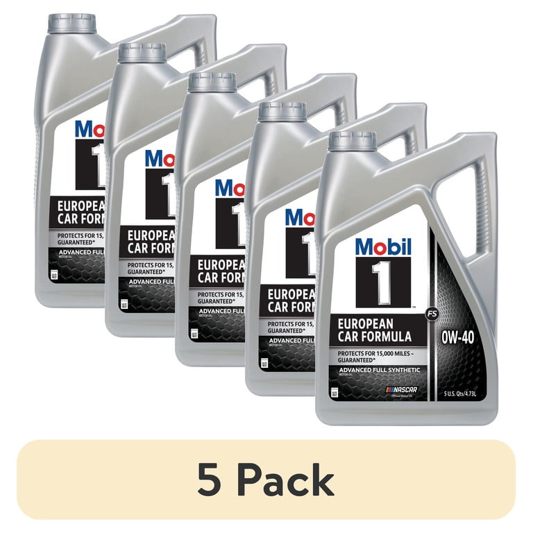 5 pack) Mobil 1 FS European Car Formula Full Synthetic Motor Oil