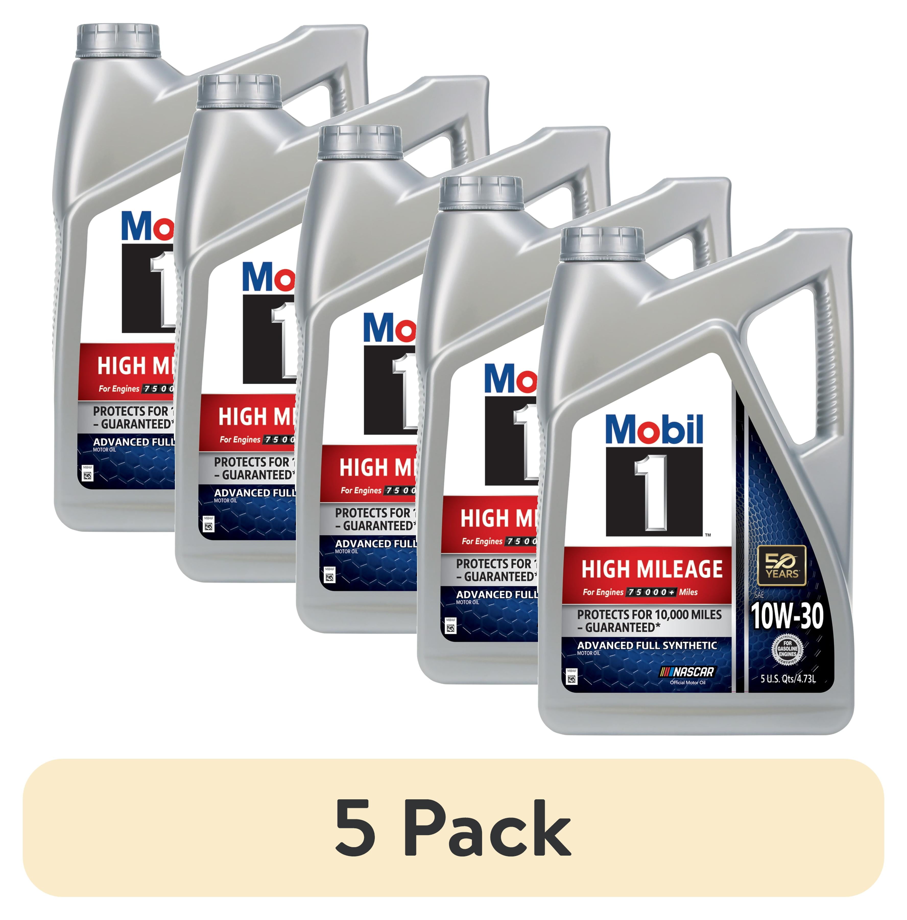3 pack) Mobil 1 10w30 High Mileage Oil 5 Qt Bottle - Walmart.com