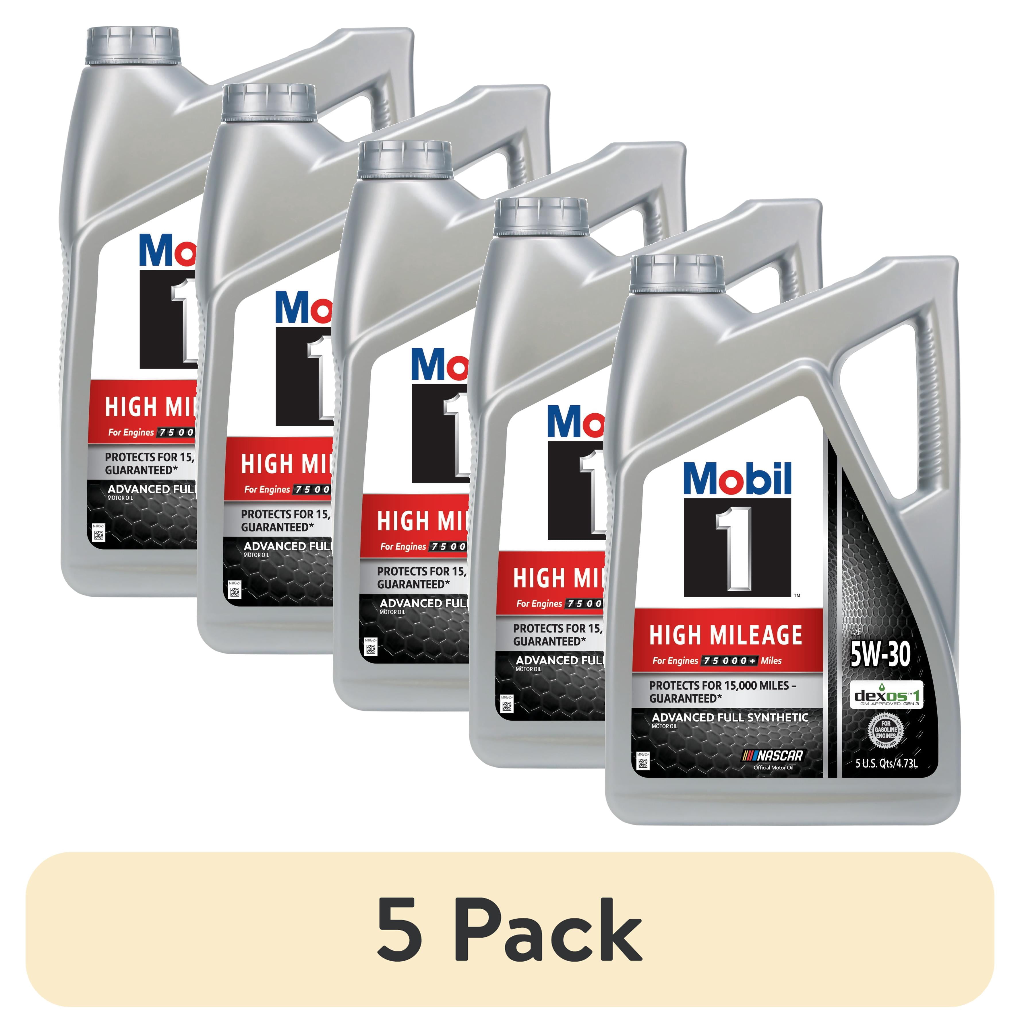 4 pack) Mobil 1 High Mileage Full Synthetic Motor Oil 5W-30, 5