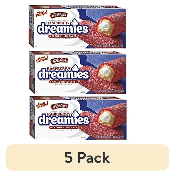 (5 pack) Mrs. Freshley's Raspberry Dreamies | 2 Oz | Pack of 18