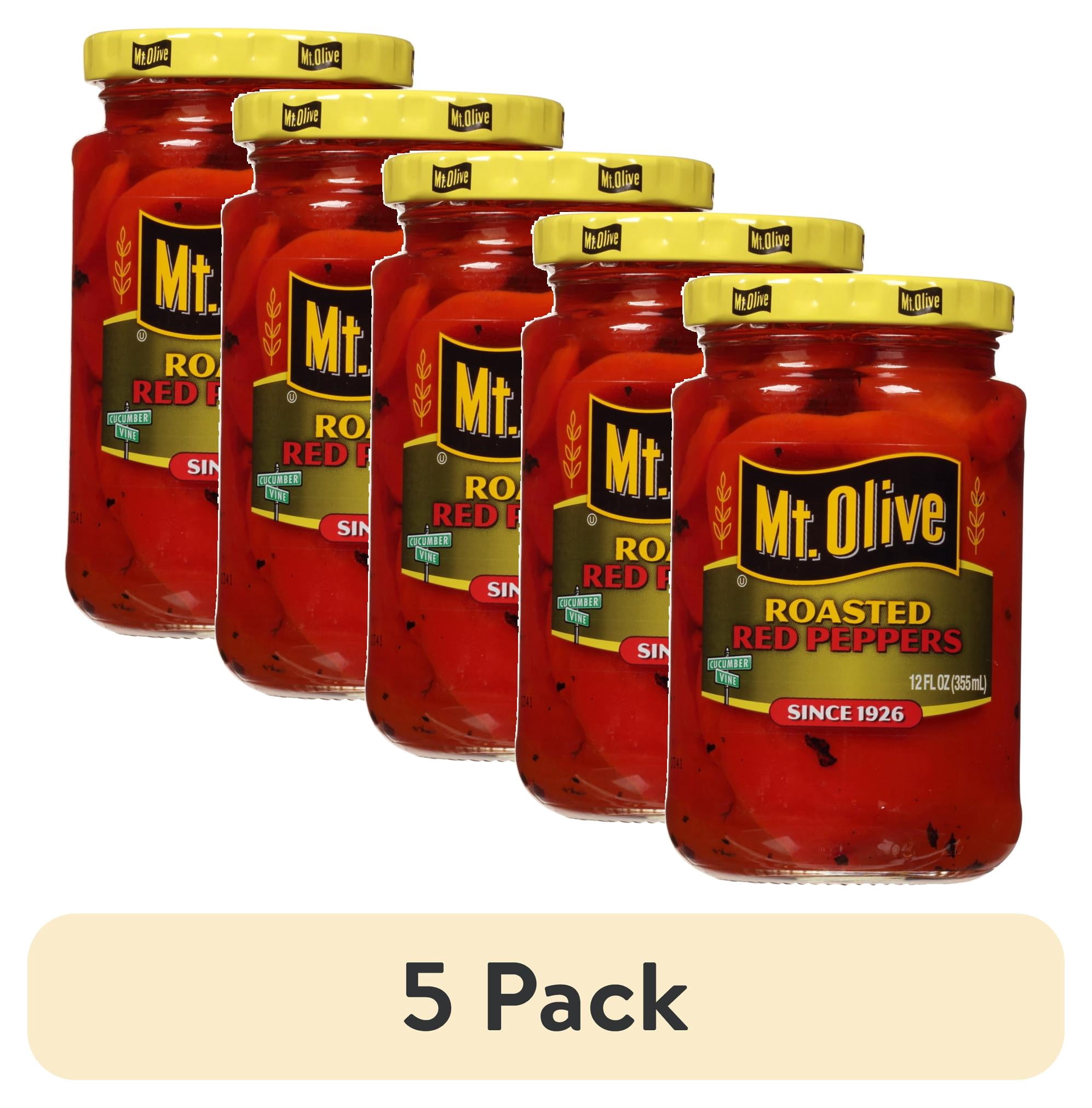 (5 pack) Mt. Olive Roasted Red Peppers, 12 fl oz jar