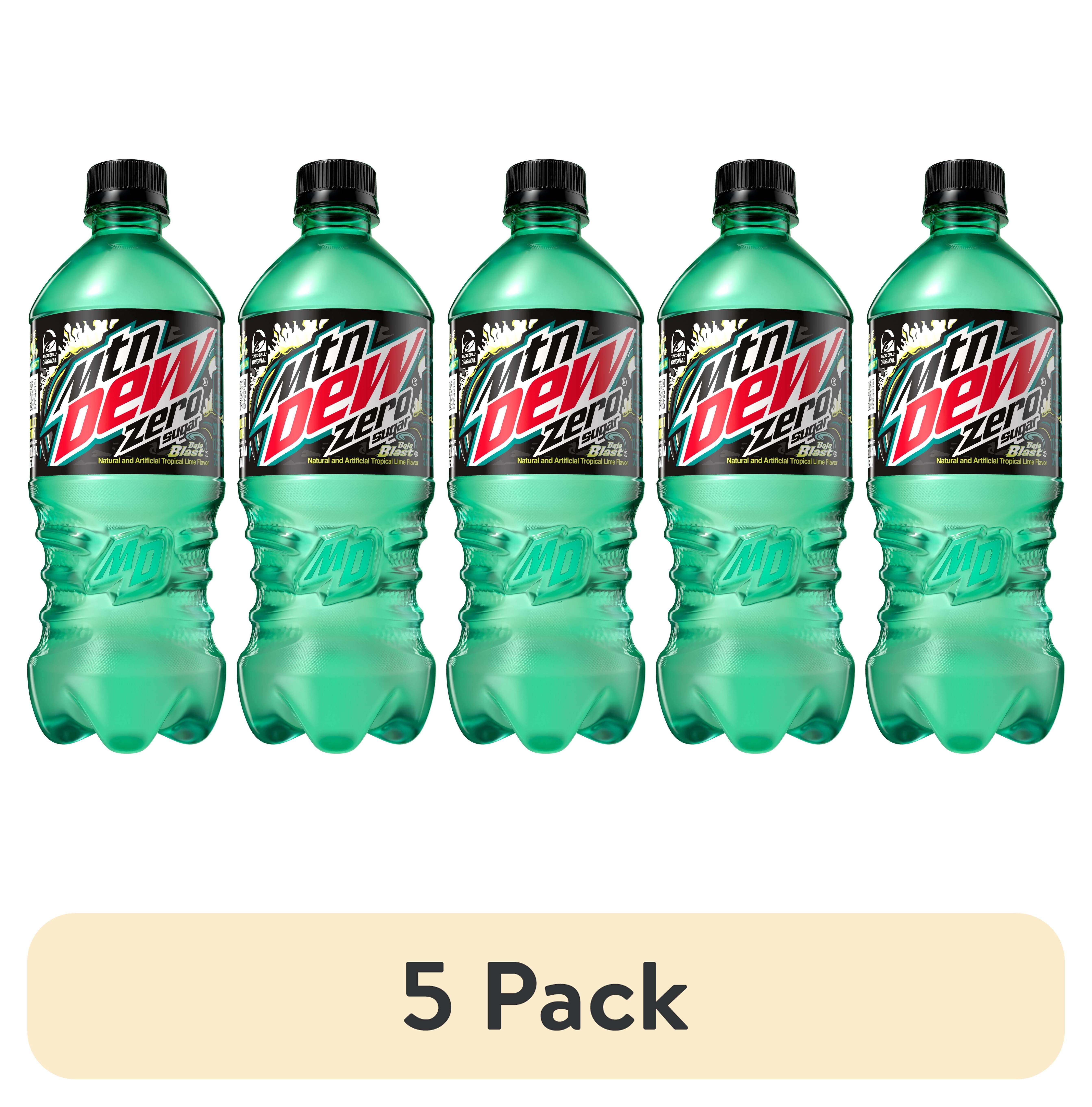 (5 pack) Mtn Dew Baja Blast Zero Sugar, 20 oz Bottle