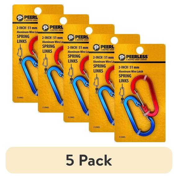 (5 pack) Multicolor Aluminum Latch Spring Links, 2 Pack, Peerless Chain Company, #4760239F