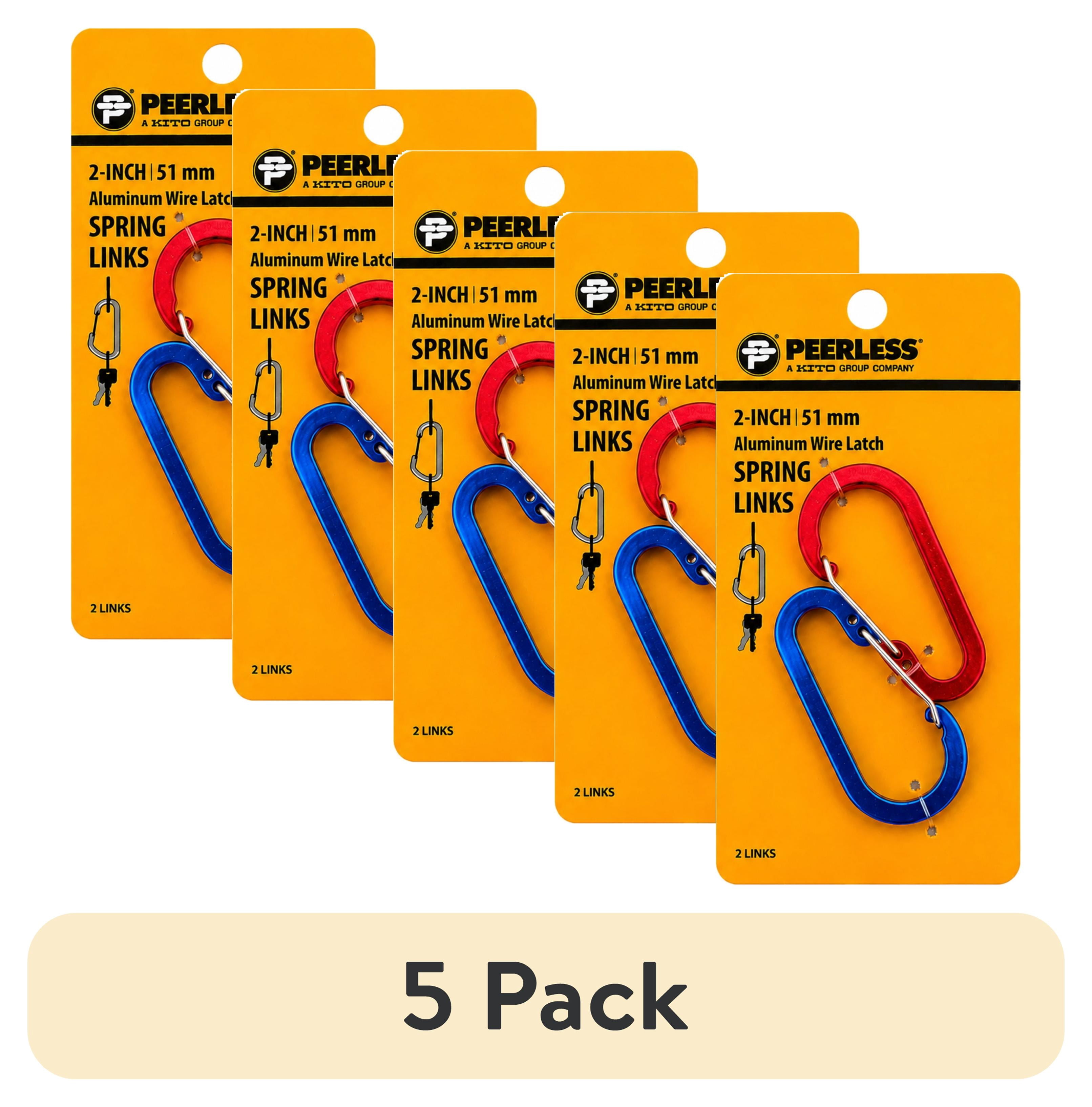 (5 pack) Multicolor Aluminum Latch Spring Links, 2 Pack, Peerless Chain Company, #4760239F