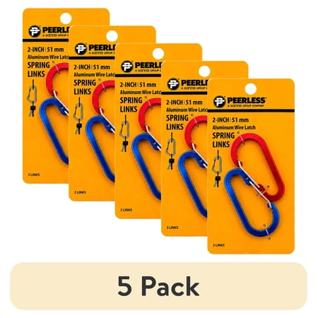 (5 pack) Multicolor Aluminum Latch Spring Links, 2 Pack, Peerless Chain Company, #4760239F