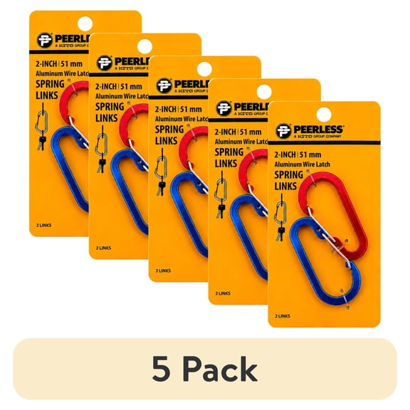 (5 pack) Multicolor Aluminum Latch Spring Links, 2 Pack, Peerless Chain Company, #4760239F