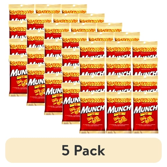 (5 pack) Munch Pure Peanut Goodness Brittle Bites- 4.0 Oz. On The Go Bag (12)