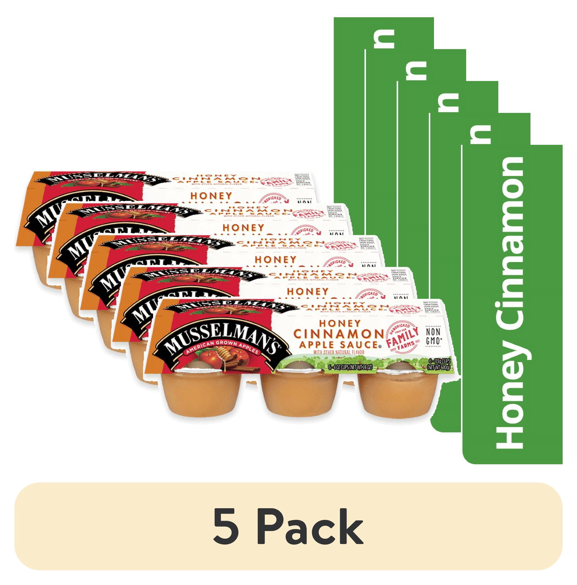 (5 pack) Musselman's Honey Cinnamon Applesauce 6, 4 oz. Cups