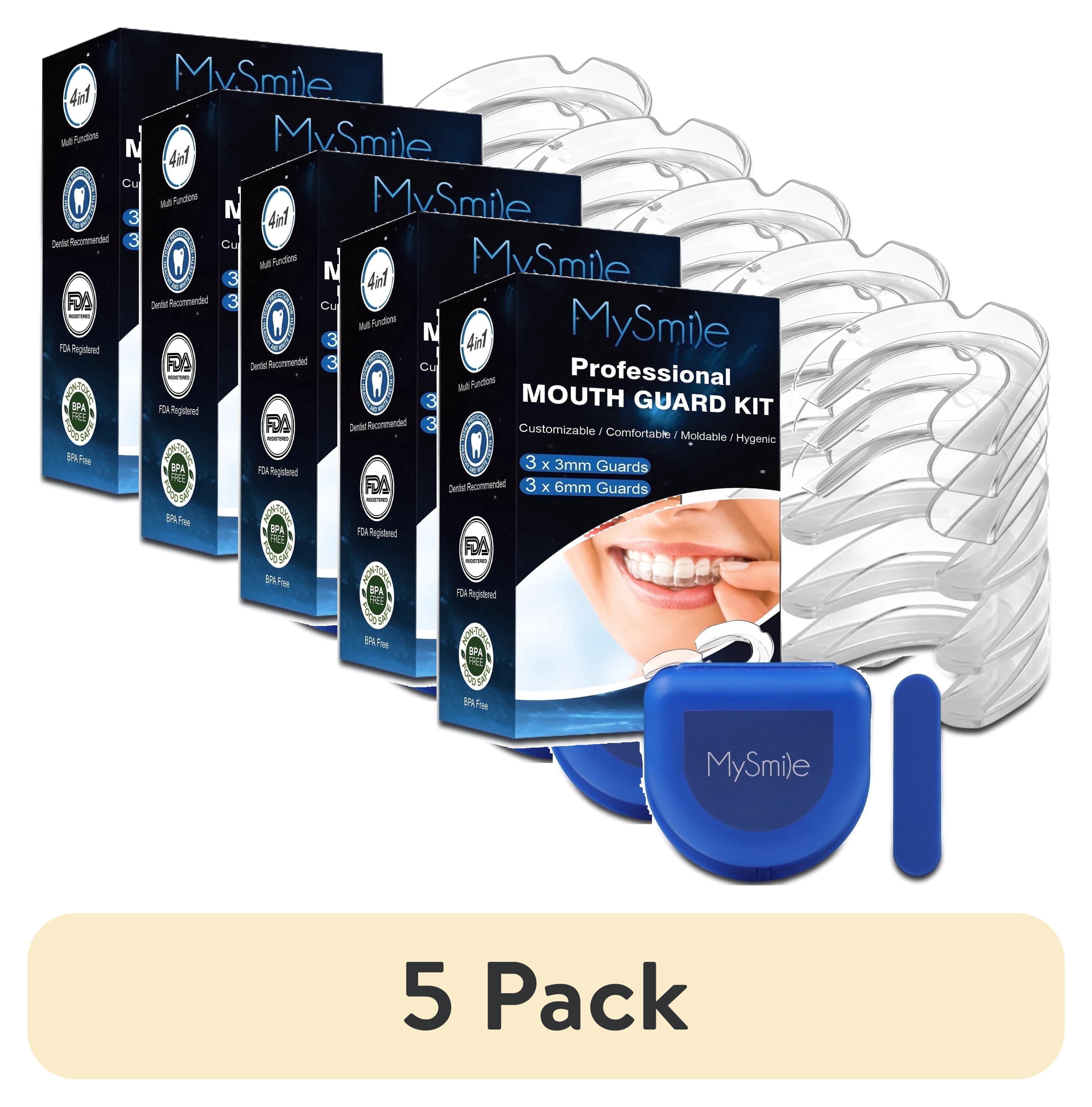 (5 pack) MySmile 6pc 3S+3M Adult Kids Mouth Guard for Grinding Teeth at Night Anti-Snoring Device