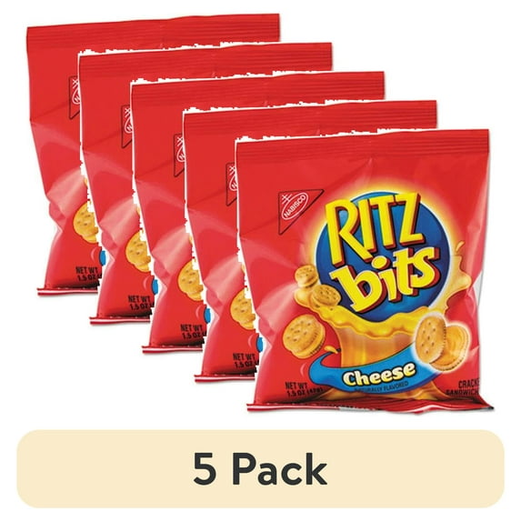 (5 pack) Nabisco Ritz Bits Cheese Cracker Sandwiches, 1.5 oz, 60 count