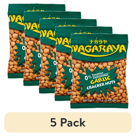 (5 pack) Nagaraya Cracker Nuts-Garlic, 5.6 Ounce