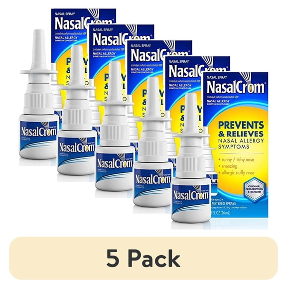 (5 pack) NasalCrom Nasal Spray Allergy Symptom Controller, 200 Metered Sprays, 0.88 FL OZ
