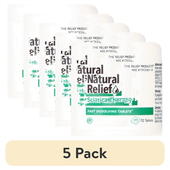 (5 pack) Natural Relief, Sciatica Therapy® Fast Dissolving Tablets, 70 count