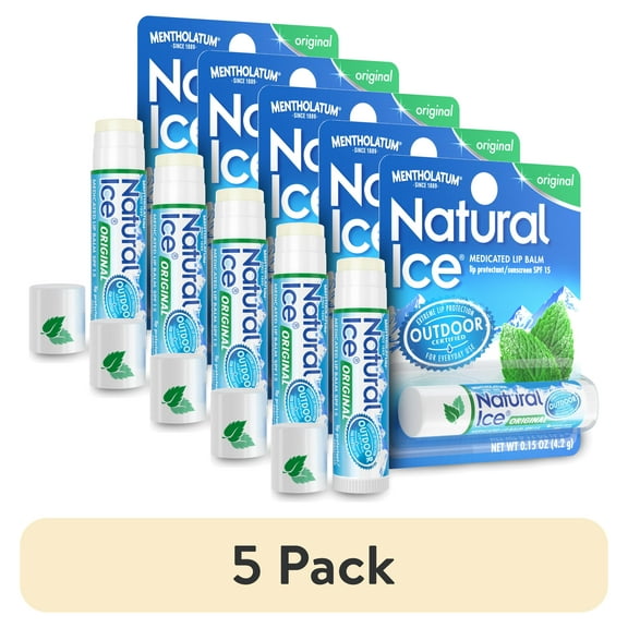 (5 pack) Natural ice Original Flavor SPF 15 Medicated Lip Protectant/Sunscreen