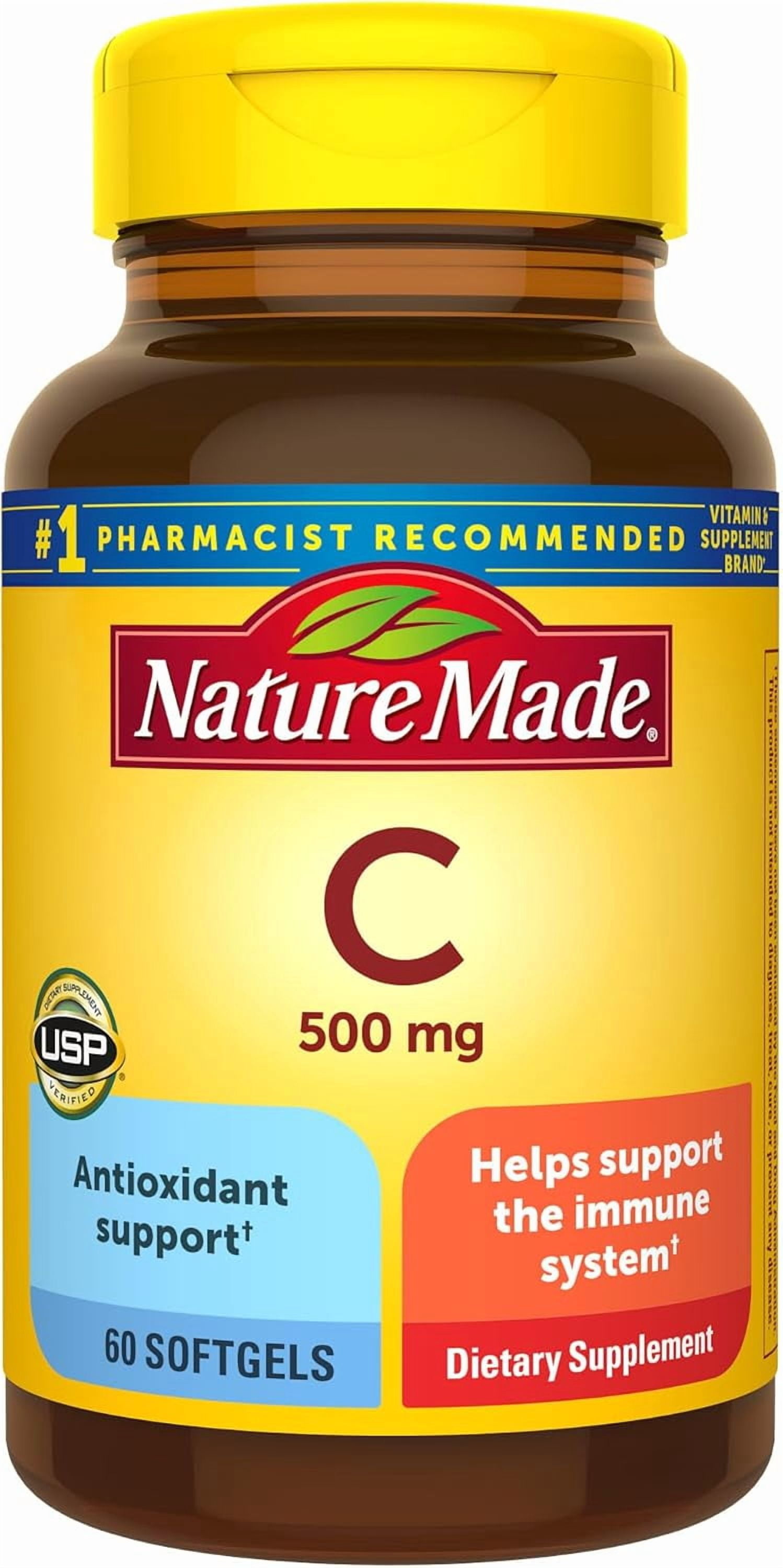 (5 pack) Nature Made Vitamin C 500 mg Liquid Softgels 60 Soft Gels