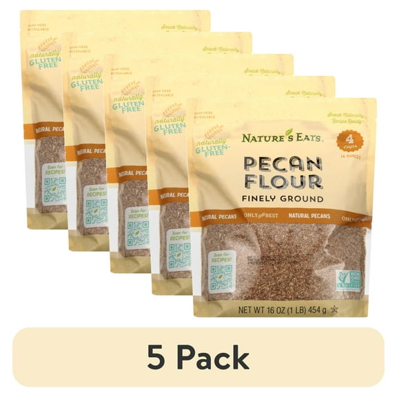 (5 pack) Natures Eats Finely Ground Pecan Flour - Gluten-Free, Keto & Paleo Friendly, Non-GMO, 16 oz