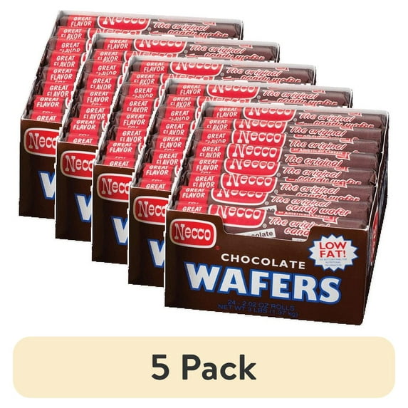 (5 pack) Necco Wafers Candy, Chocolate, 2.02 Oz