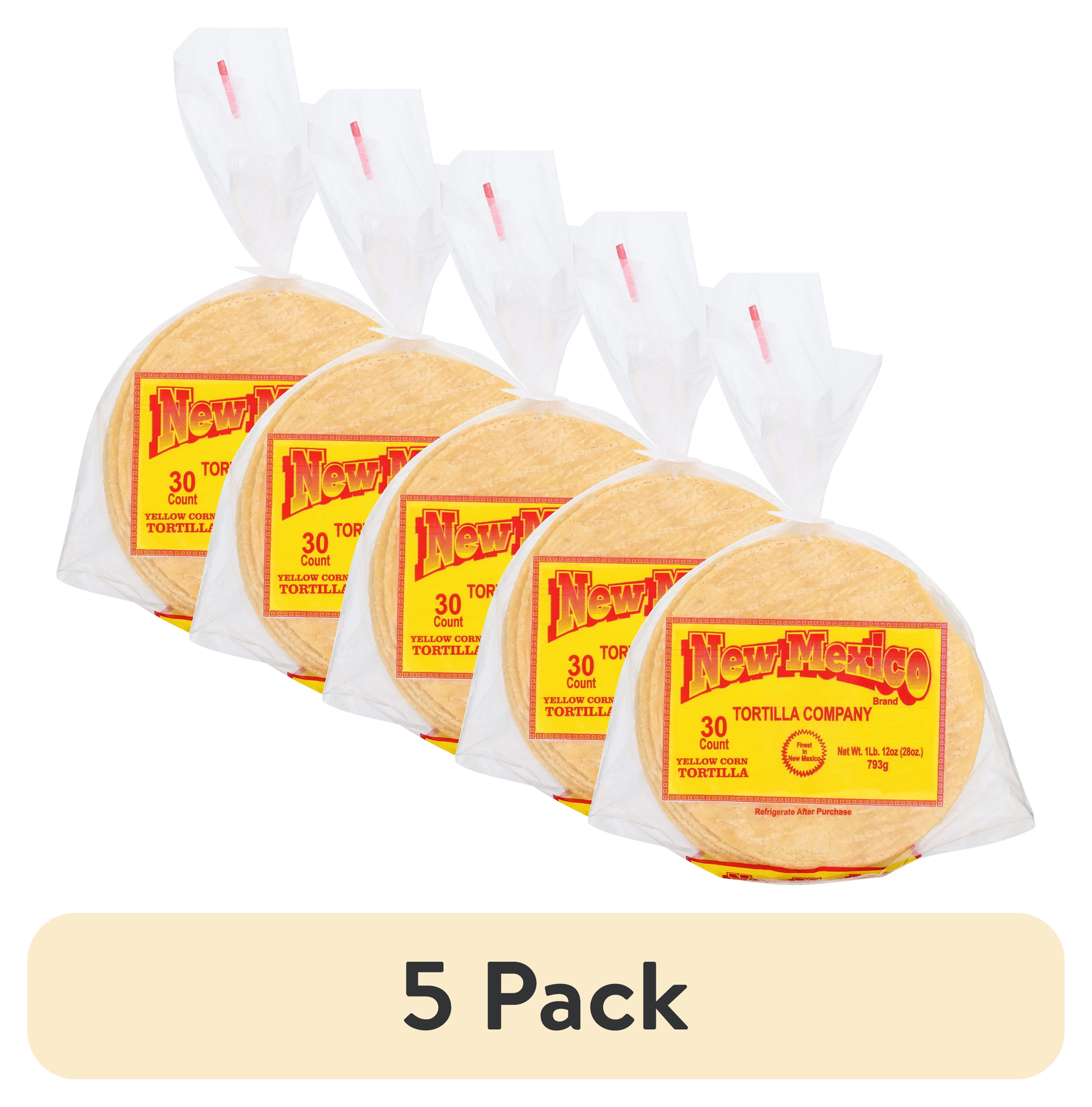 (5 pack) New Mexico Tortilla Company Gluten-Free Yellow Corn Tortillas, 30 Count (28 oz)